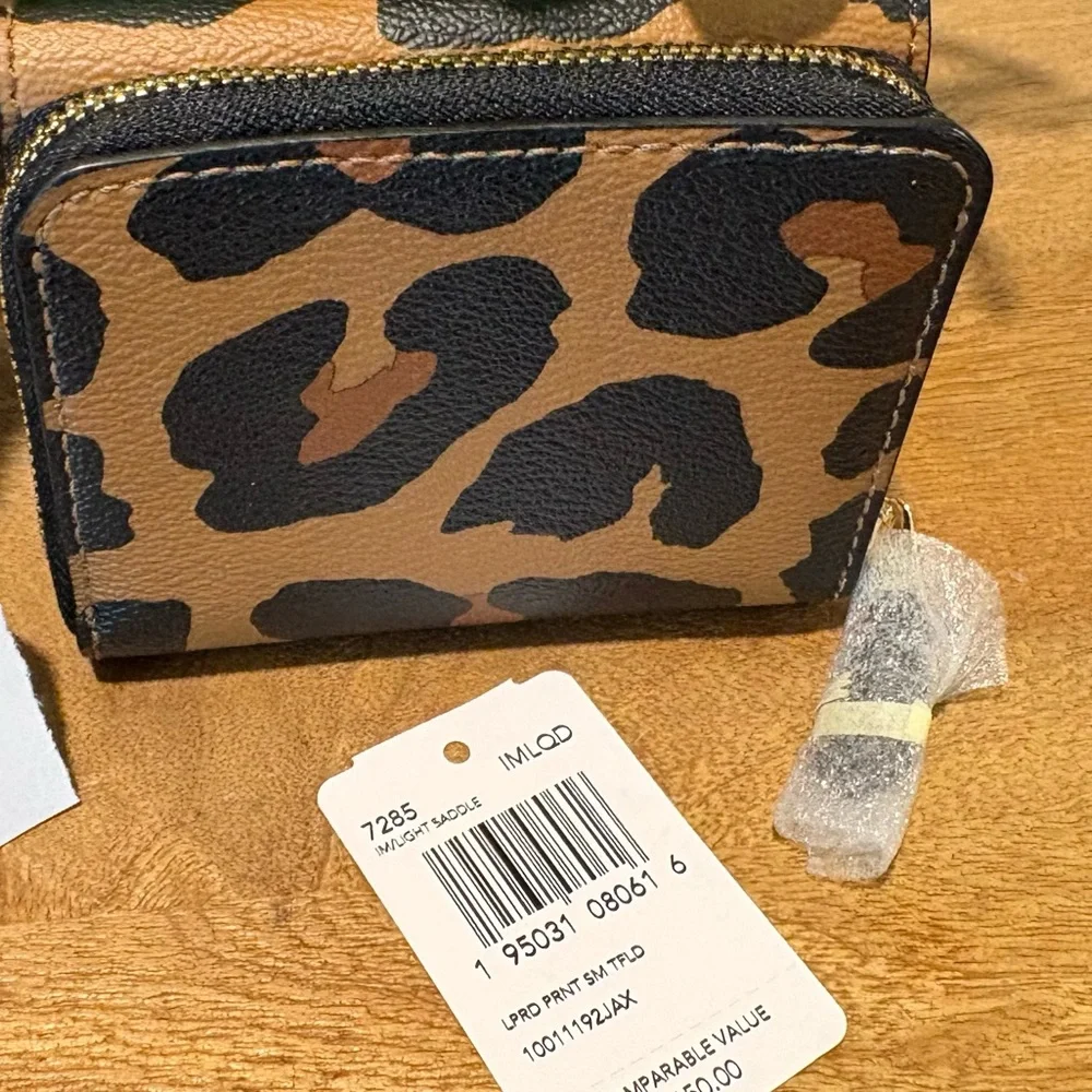 NWT COACH Georgie Baguette~ Leopard Crossbody Bag & Matching Wallet